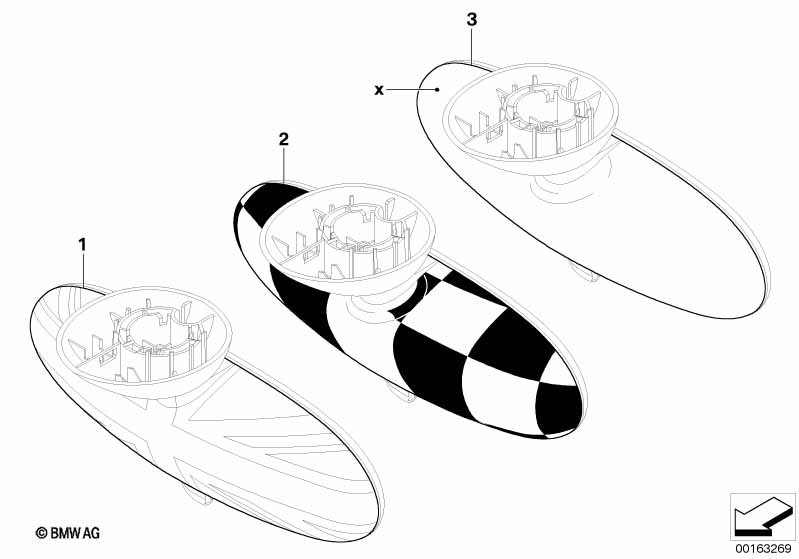 Накладка внутреннего зеркала задн.вида