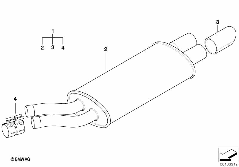 Задний глушитель BMW Performance
