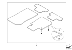 Инд.к-т ножных ковр., окантовка кожа