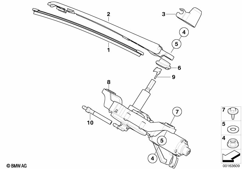 Детали очистителя заднего стекла