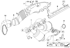 Выпускной коллектор с катализатором