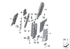 Боковой каркас, центр.стойка