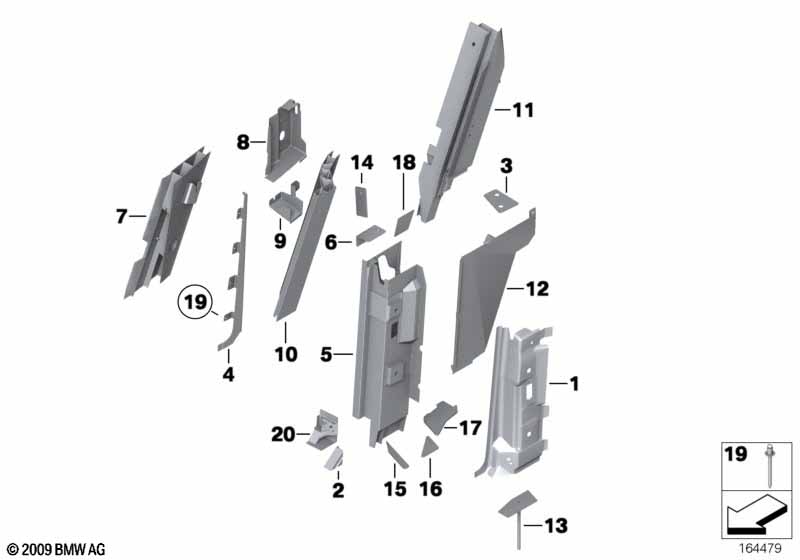 Боковой каркас, центр.стойка