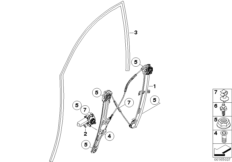 Механизм перемещения стекла двери Пд