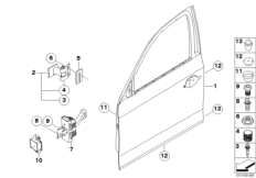Дверь Пд, петли/ограничитель двери