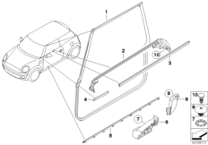 Накладки и уплотнения двери Пд