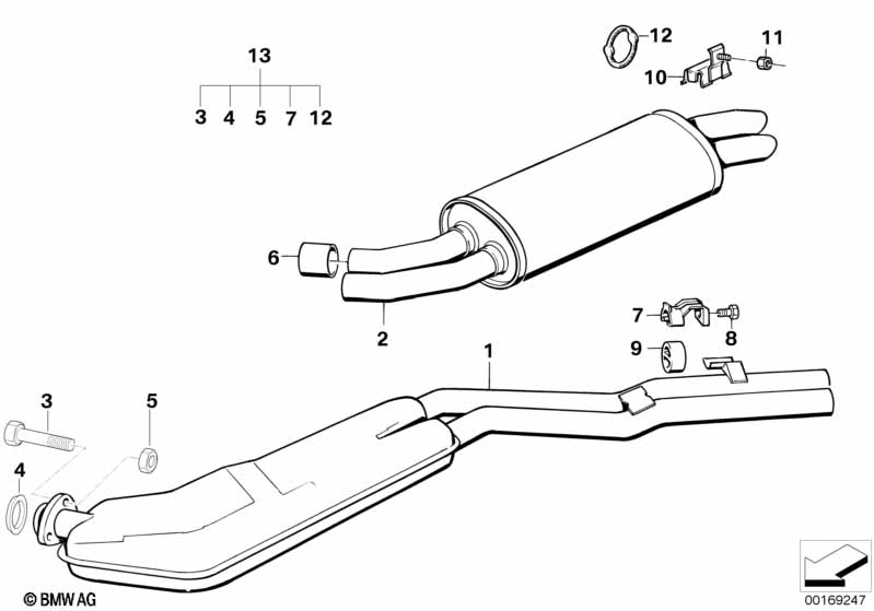Система выпуска ОГ без катализатора