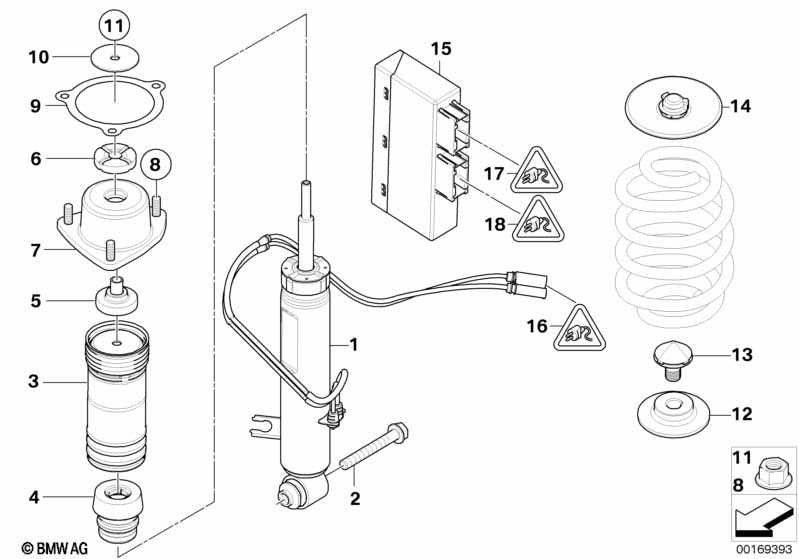 E70 амортизатор задний левый регулируемый