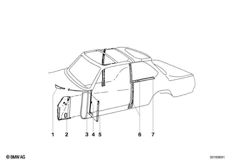 Боковой каркас-лонжерон/стойки