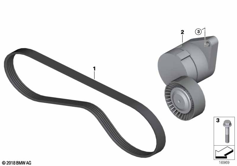 Ременный привод компрессора кондиц.