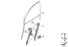 Механизм перемещения стекла двери Пд