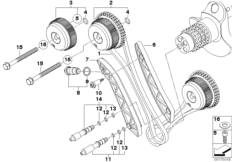 Приводная цепь мех.газораспред.цил.1-4