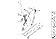 Механизм перемещения стекла двери Зд