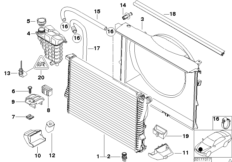 Радиатор вод.охл./расш.бачок/кожух вент.