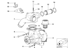Водяная помпа сист.охлаждения/термостат