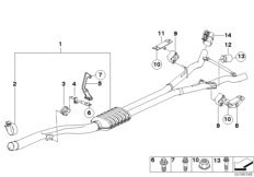Передний дополнительный глушитель