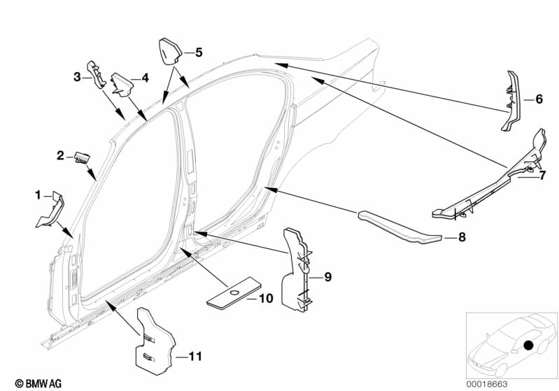 Детали из шумопогл.матер.в полост.боков.
