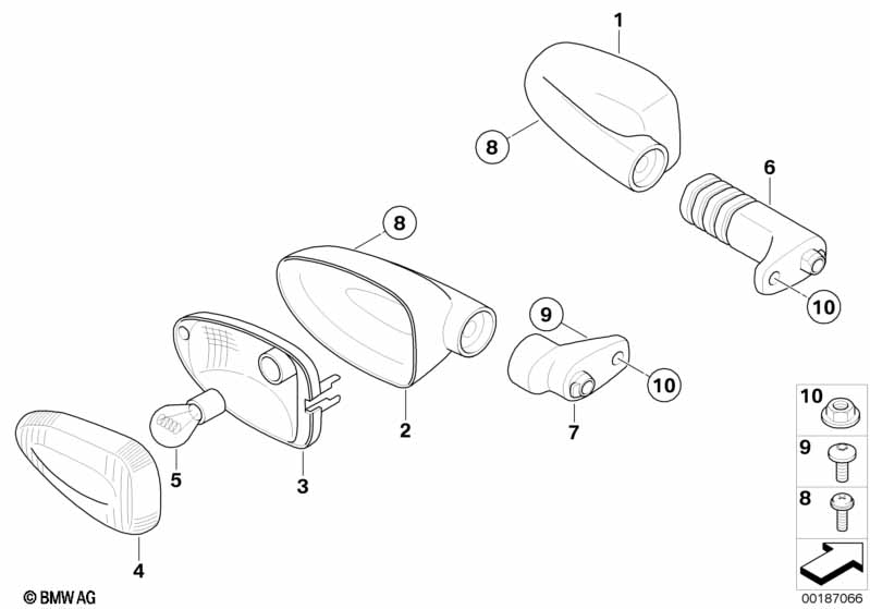 Фонари указателей поворота белые