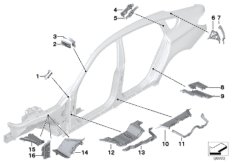 Детали из шумопогл.матер.в полост.боков.