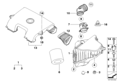Глушитель шума всас./смен.элем.фил./HFM