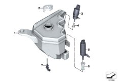 Детали бачка стеклоомывателя