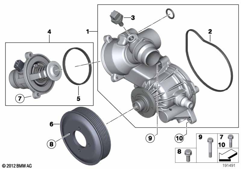 Водяная помпа сист.охлаждения/термостат