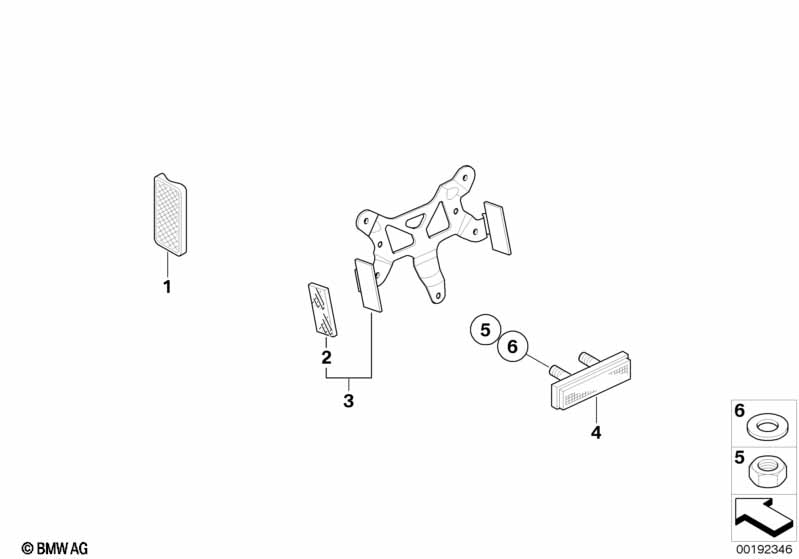 Кронштейн номерного знака США/отражатель