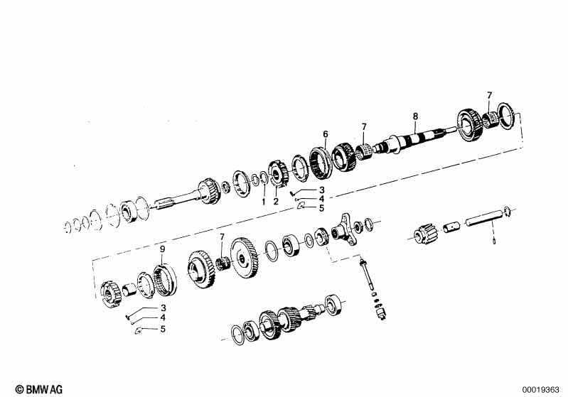 Getrag 262 Детали блока шестерен