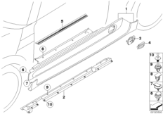 Планка швеллера JCW аэрод.к-т цвет авт.