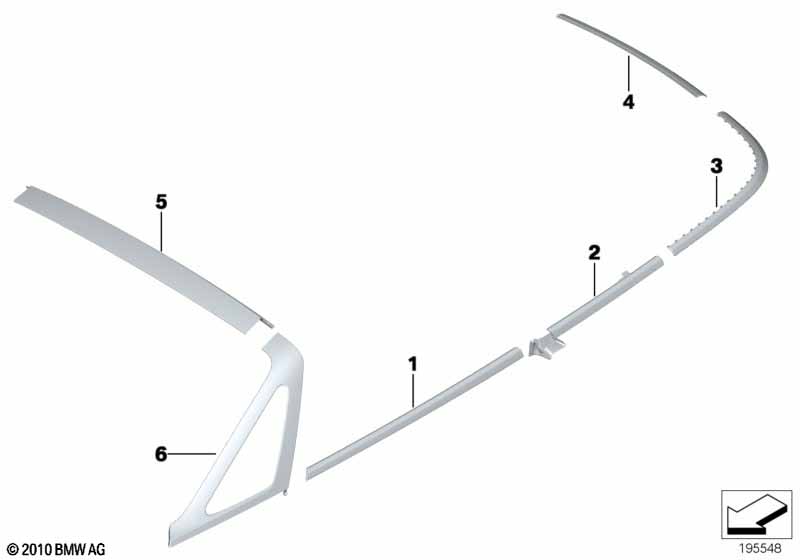 Окантовка лобового стекла, полиров.