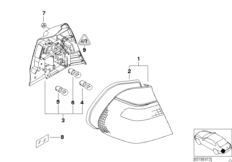 Блок задних фонарей на крыле