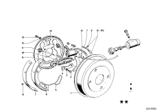 Барабанный тормозной механизм задн.кол.