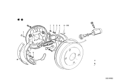 Барабанный тормозной механизм задн.кол.