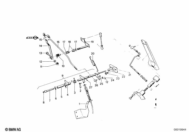 Привод педали акселератора/рычаги и тяги