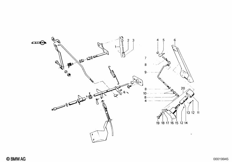Привод педали акселератора/рычаги и тяги