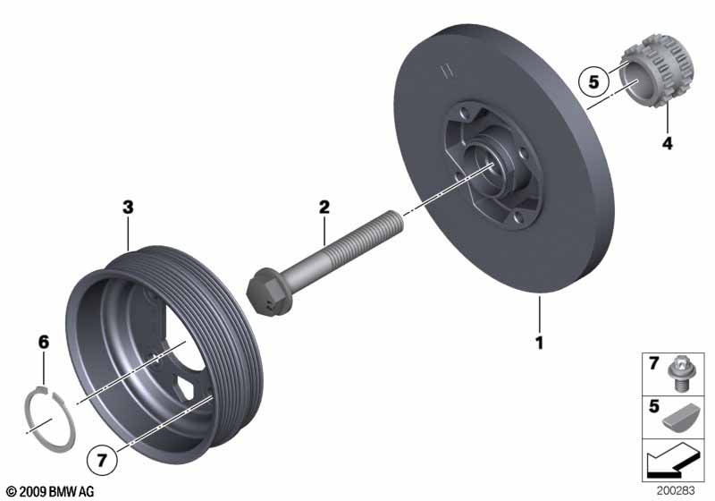 N74 шкив коленвала
