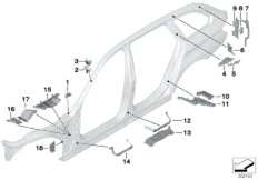Детали из шумопогл.матер.в полост.боков.