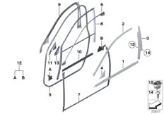 Накладки и уплотнения двери Пд