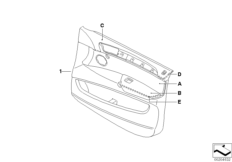 Обшивка двери Indi, част.кож.отделка Пд