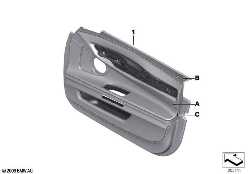 Обшивка двери Indi, полн.кож.отделка Пд