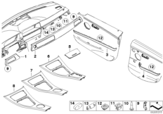 Декоративные планки черные блестящие