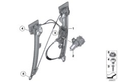 Механизм перемещения стекла двери Зд