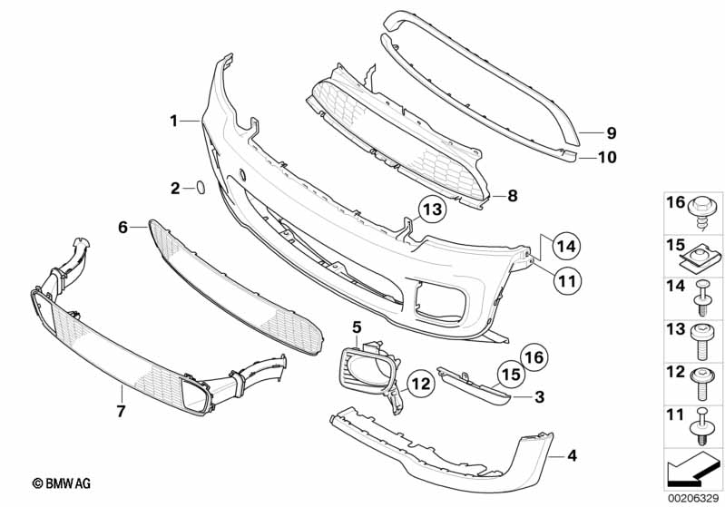 Передняя облицовка, аэродинам.пакет JCW