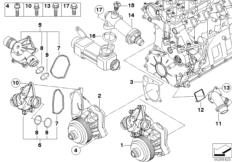 Водяная помпа сист.охлаждения/термостат