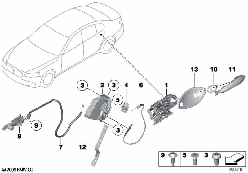 Система замков задней двери