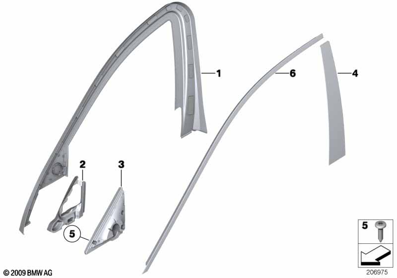 Накладки и уплотнения двери Пд I