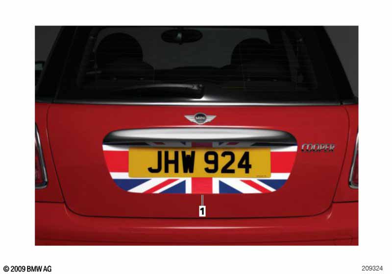 Rear number plate decals