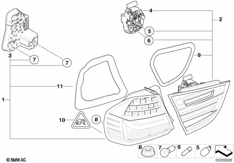 E90N фонарь левый в крыло