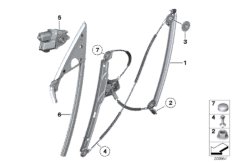 Механизм перемещения стекла двери Пд