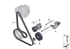 Ременный привод водяной помпы/генератора